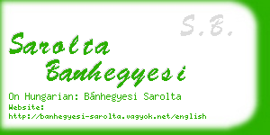 sarolta banhegyesi business card