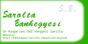 sarolta banhegyesi business card